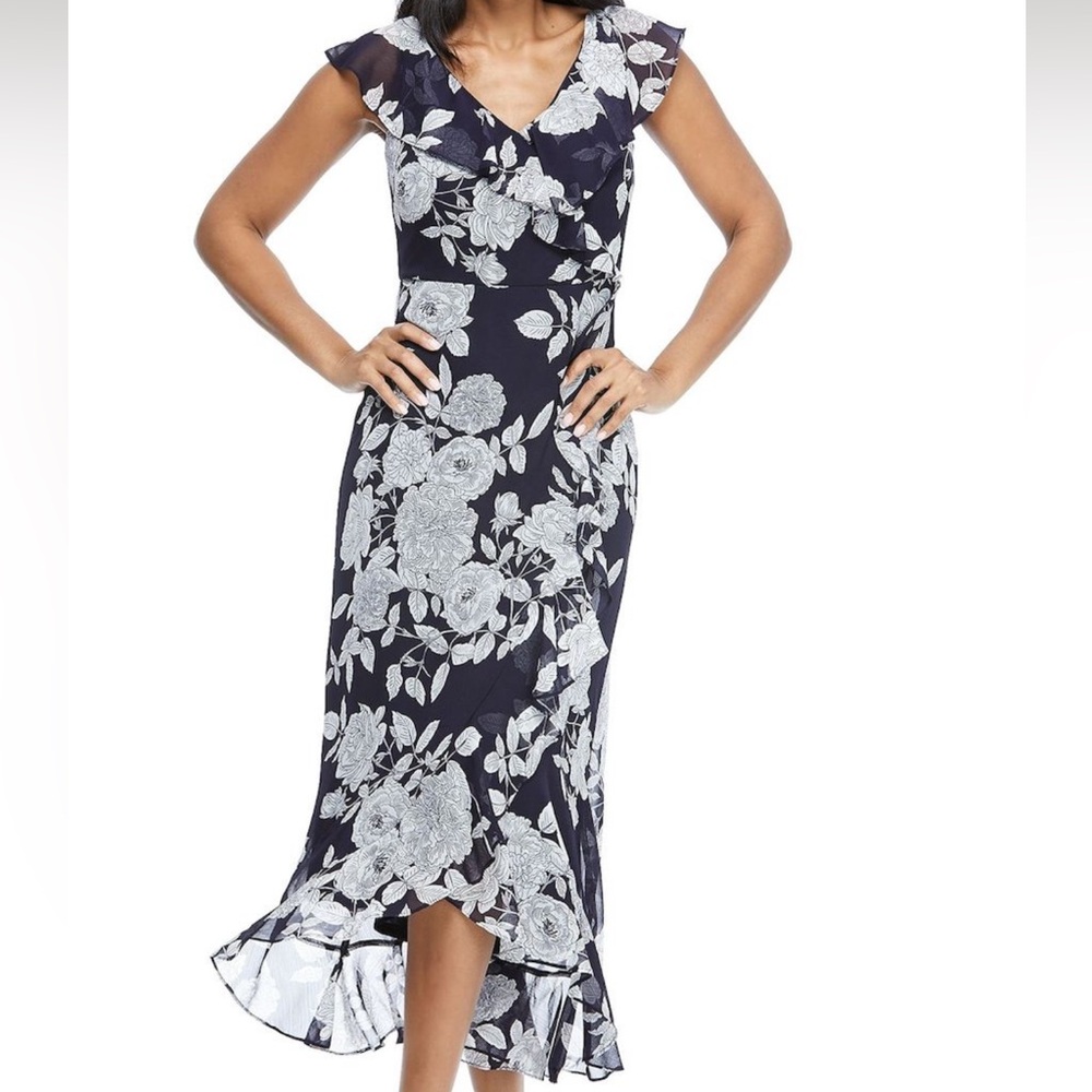 London Times maxi hi low dress 8 NWT